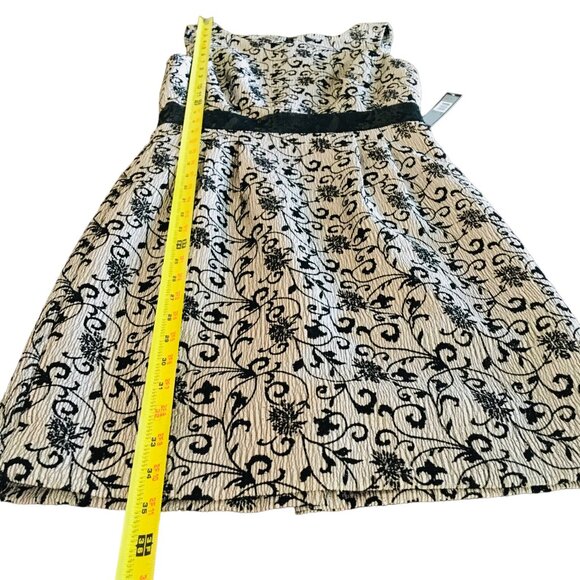 NEW Tahari ASL Dress Cocktail Floral Black Silver Sequins Belinda 2 Petite 2P - Picture 11 of 16